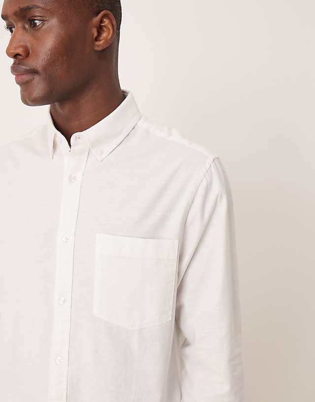 Asos ASOS DESIGN 90s Oversized Linen Blend Shirt In White