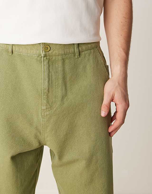 Asos ASOS DESIGN Baggy Trouser With Back Pocket Detail In Khaki