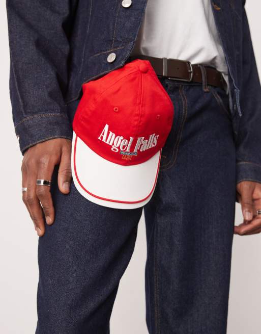 Asos ASOS DESIGN Baseball Cap With Graphic In Red And White