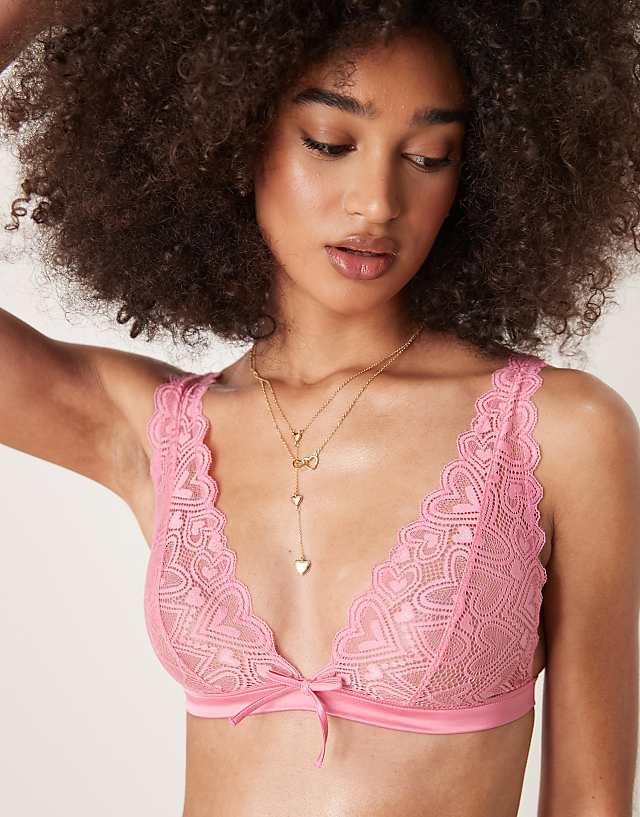 Asos ASOS DESIGN Blake Lingerie With Heart Detail In Pink