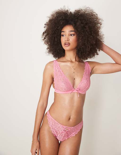 asos ASOS DESIGN Blake lingerie with heart detail in pink