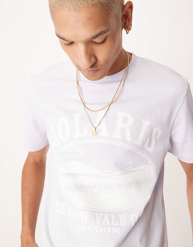 Asos ASOS DESIGN Boxy Heavyweight 240gsm T-shirt With Chest Print In Purple