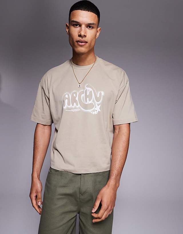 Asos ASOS DESIGN Boxy Oversized Graphic Tee With Text Graphic