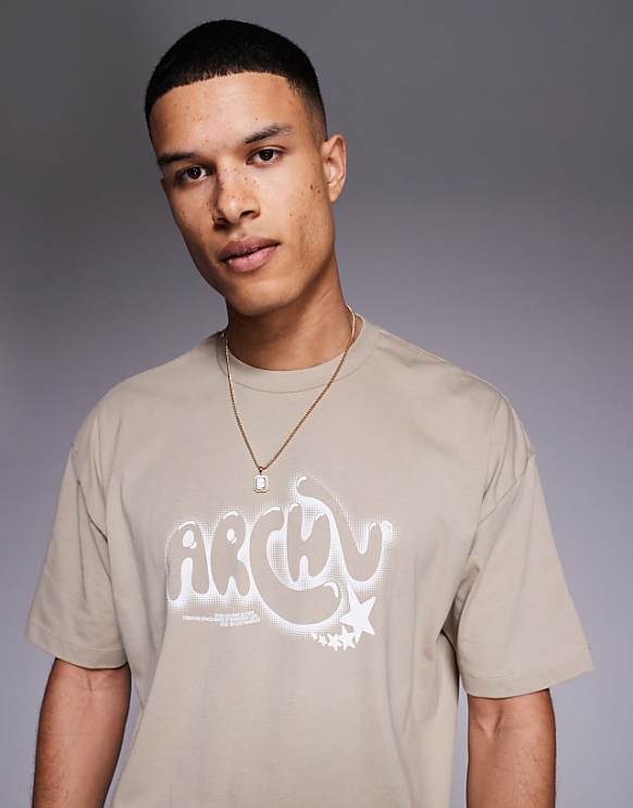 asos ASOS DESIGN boxy oversized graphic tee with text graphic