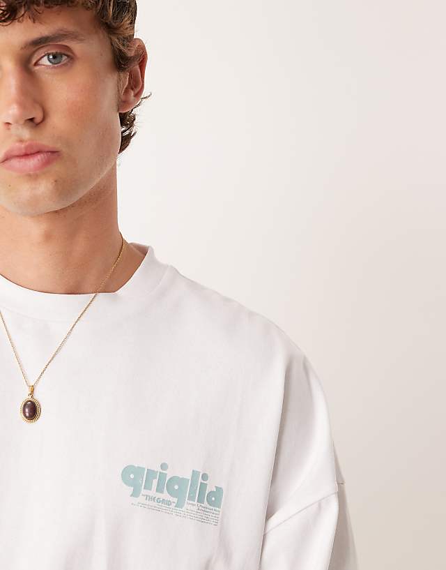 Asos ASOS DESIGN Boxy Oversized Heavyweight T-shirt With Print In White