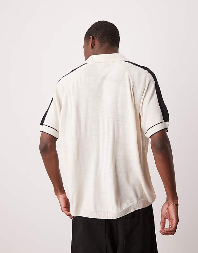 Asos ASOS DESIGN Boxy Oversized Polo With Embroidery In White