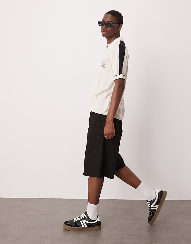 Asos ASOS DESIGN Boxy Oversized Polo With Embroidery In White