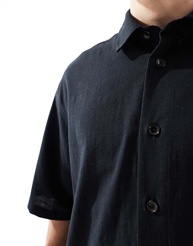 Asos ASOS DESIGN Boxy Oversized Shirt With Back Print In Black