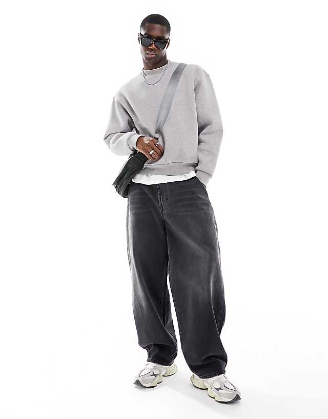 Asos ASOS DESIGN Boxy Oversized Sweatshirt In Grey Marl