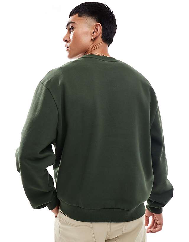Asos ASOS DESIGN Boxy Oversized Sweatshirt With Sweatshirt In Green