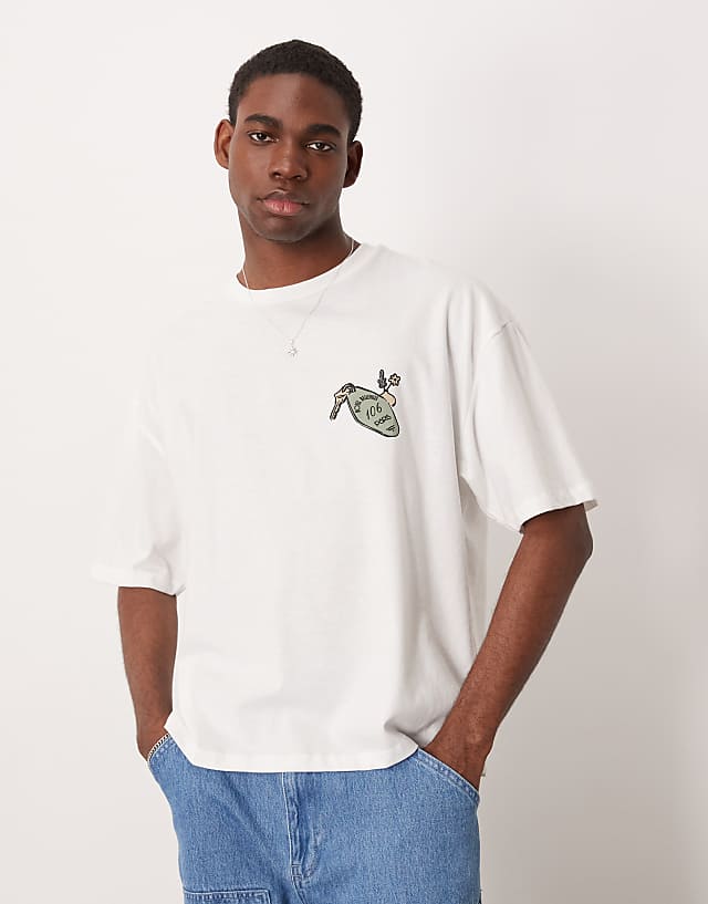 Asos ASOS DESIGN Boxy Oversized T-shirt With Back Summer Graphic In White