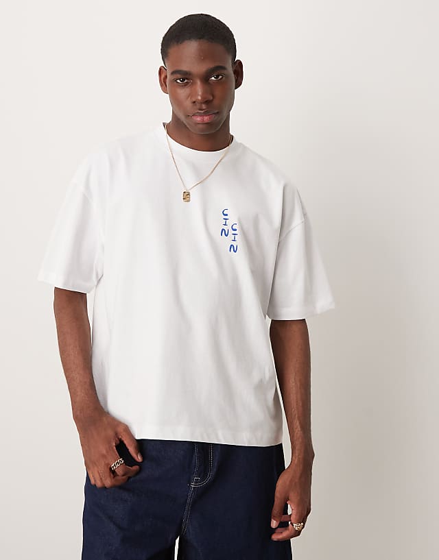 Asos ASOS DESIGN Boxy Oversized T-shirt With Cartoon Graphic In White
