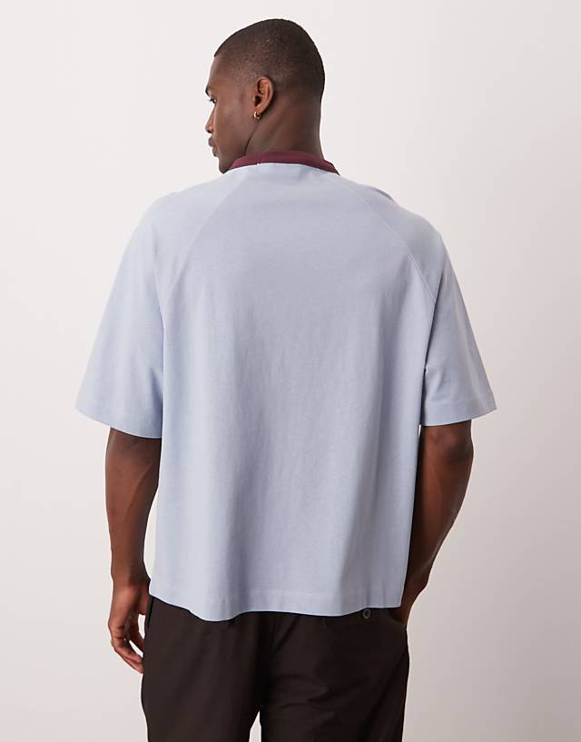 Asos ASOS DESIGN Boxy Oversized T-shirt With City Graphic In Light Blue
