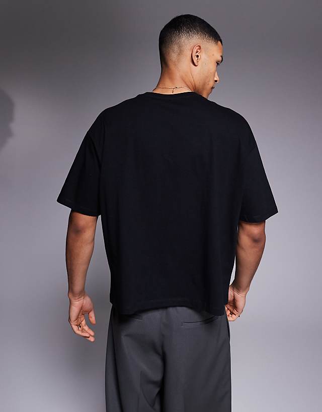 Asos ASOS DESIGN Boxy Oversized T-shirt With Front City Print In Black
