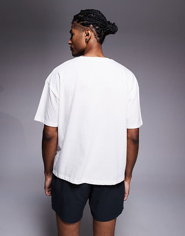 Asos ASOS DESIGN Boxy Oversized T-shirt With Front Print In Off White