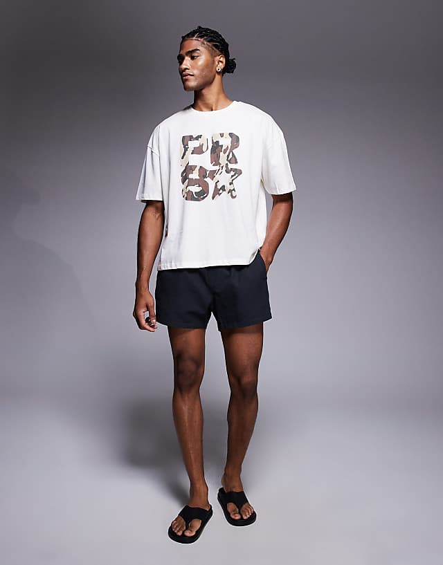 Asos ASOS DESIGN Boxy Oversized T-shirt With Front Print In Off White