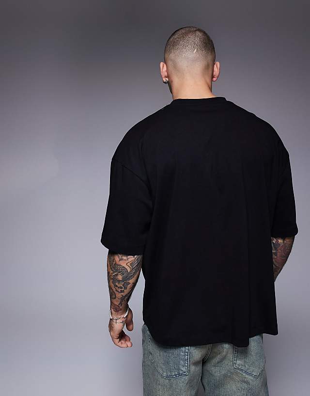 Asos ASOS DESIGN Boxy Oversized T-shirt With Fruit Graphic In Black