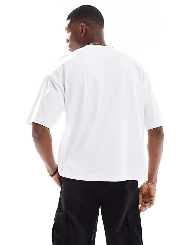 Asos ASOS DESIGN Boxy Oversized T-shirt With Puff Text Graphic In White