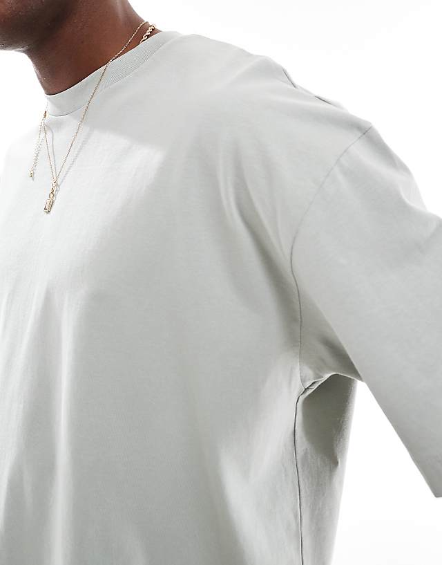 Asos ASOS DESIGN Boxy Oversized T-shirt With Souvenir Graphic In Light Grey
