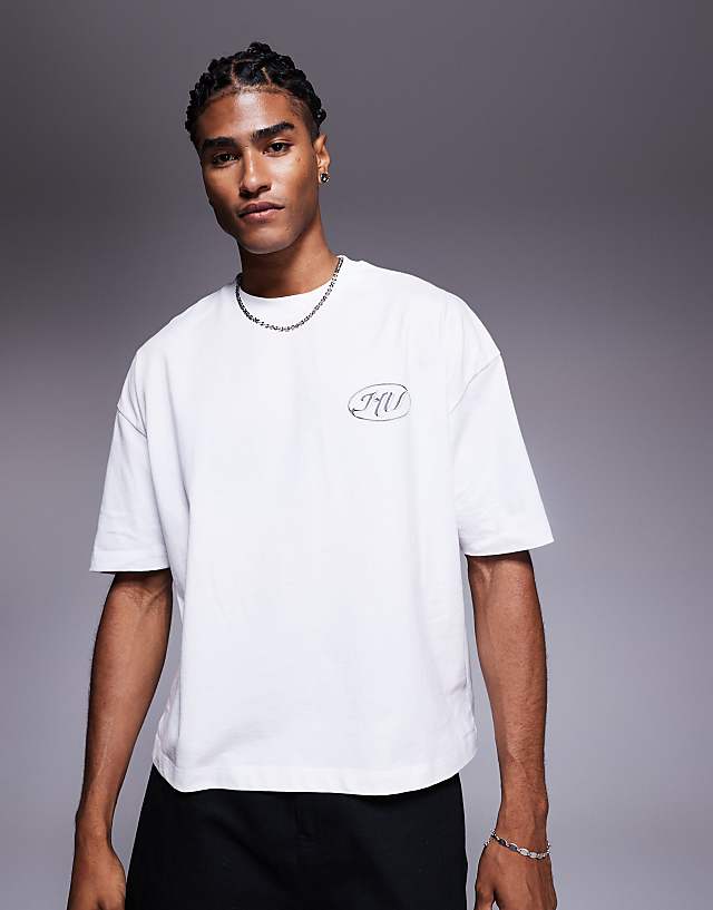 Asos ASOS DESIGN Boxy Oversized T-shirt With Text Graphic In White