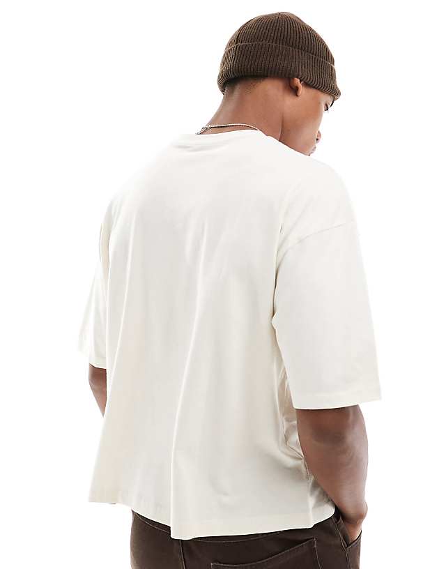 Asos ASOS DESIGN Boxy Oversized T-shirt With Watches Graphic In Off White