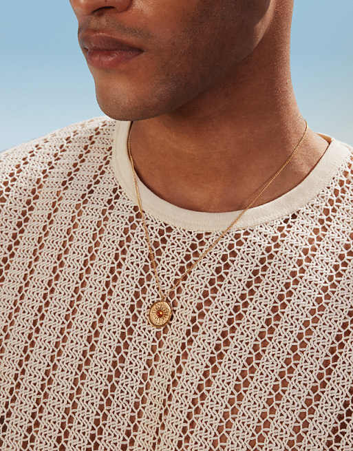 Asos ASOS DESIGN Boxy Oversized Tank In Beige Crochet