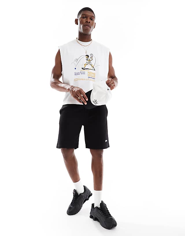 Asos ASOS DESIGN Boxy Oversized Tank With Tennis Graphic In White