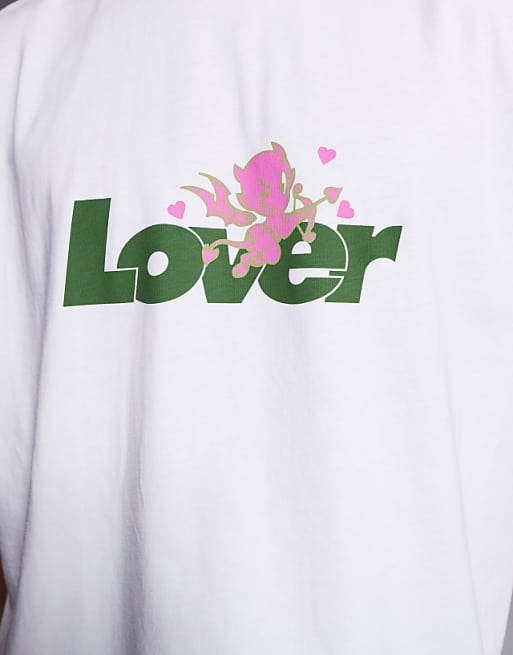 Asos ASOS DESIGN Boxy Oversized Tank With Text Graphic In White