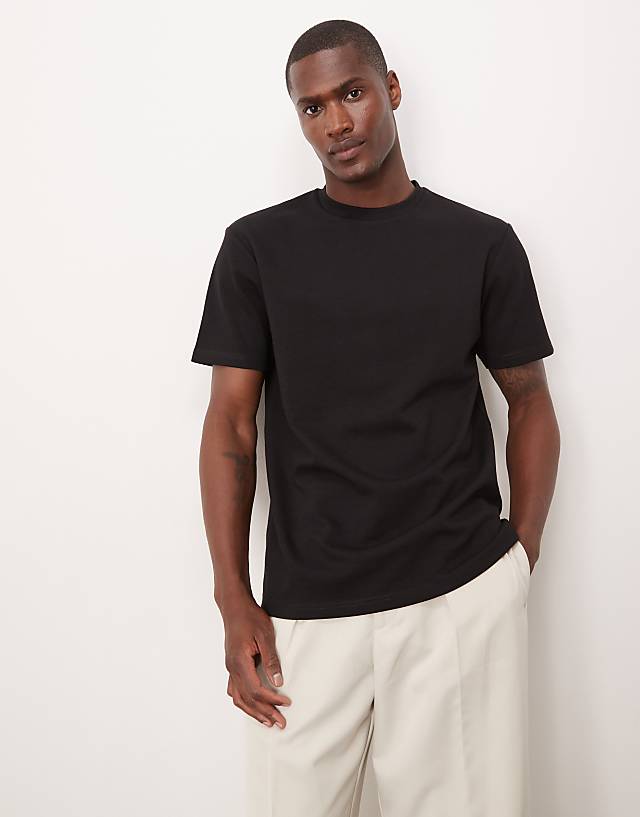 Asos ASOS DESIGN BreatheMAX Heavyweight Crew Neck T-shirt In Black