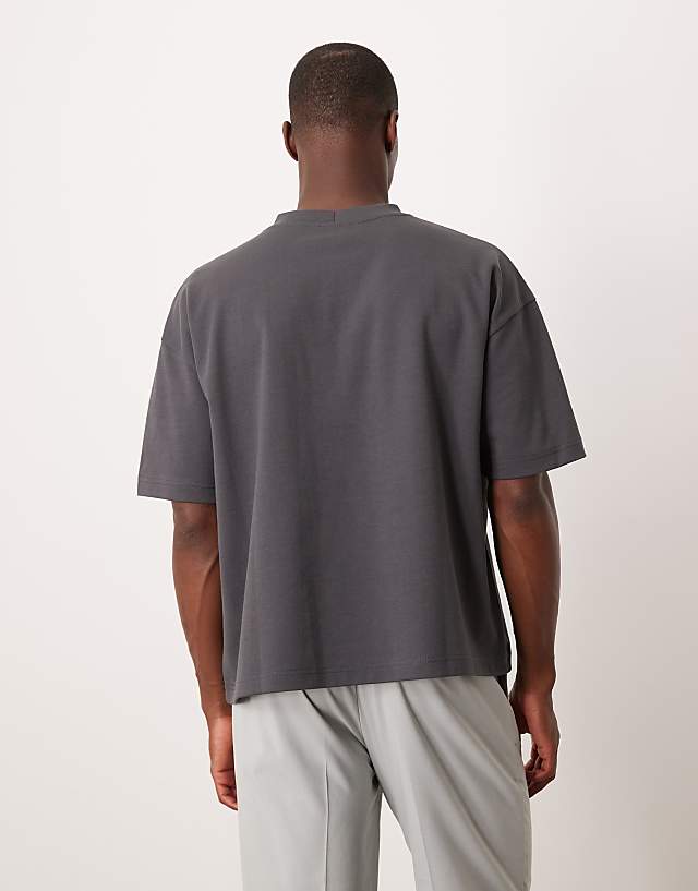 Asos ASOS DESIGN BreatheMAX™ Heavyweight Oversized Boxy T-shirt In Charcoal