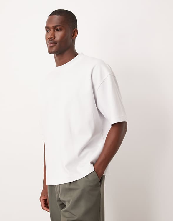 asos ASOS DESIGN breatheMAX™ heavyweight oversized boxy t-shirt in white