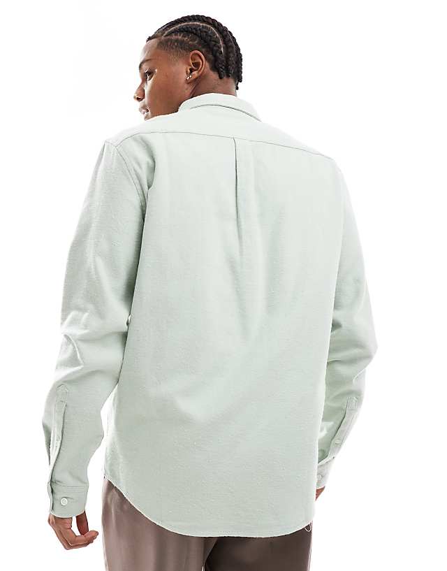 Asos ASOS DESIGN Brushed Oxford Regular Shirt In Sage Green