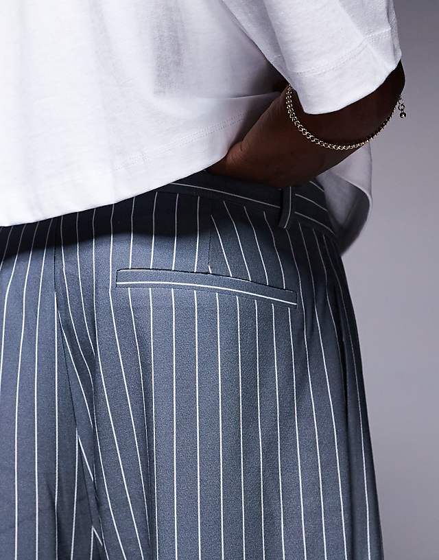 Asos ASOS DESIGN Carrot Fit Smart Trousers In Grey Pinstripe