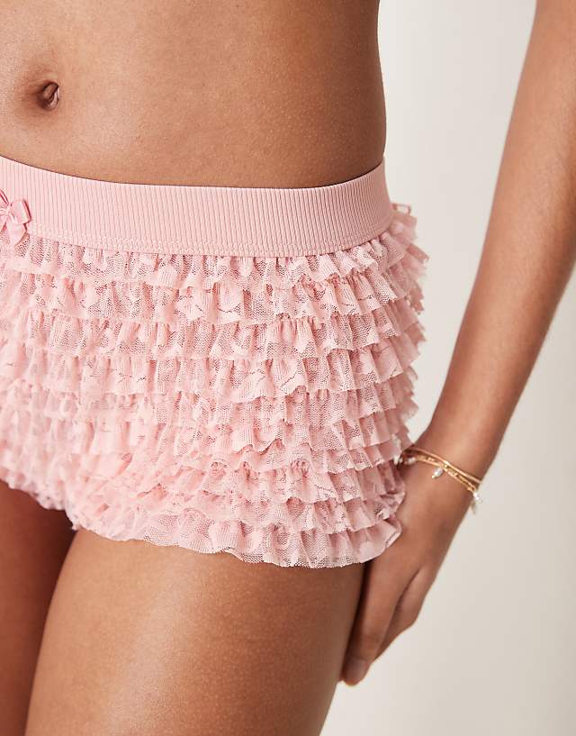 Asos ASOS DESIGN Chloe Cami & Bloomer Short Set In Dusty Pink