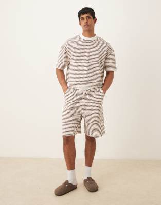 Asos ASOS DESIGN Co-ord Boxy Oversized In Neutral Textured Stripe