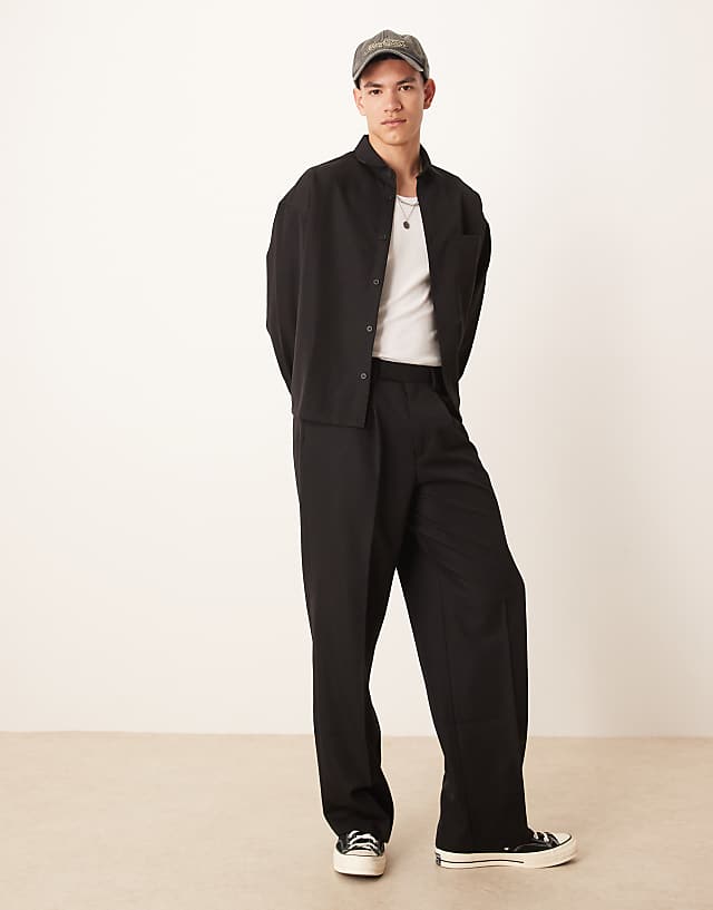 Asos ASOS DESIGN Co-ord Boxy Oversized Shirt In Black