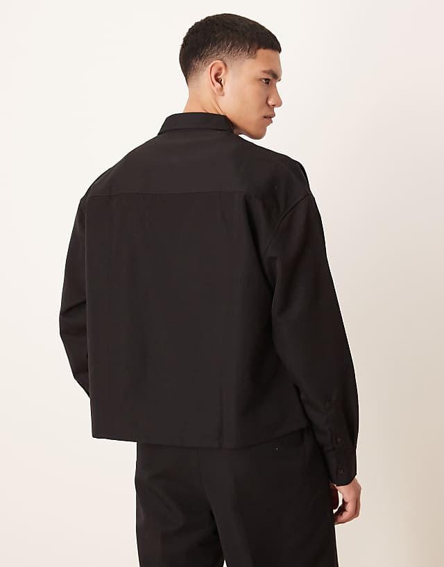 Asos ASOS DESIGN Co-ord Boxy Oversized Shirt In Black