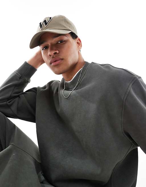 Asos ASOS DESIGN Co-ord Boxy Oversized Sweatshirt In Khaki