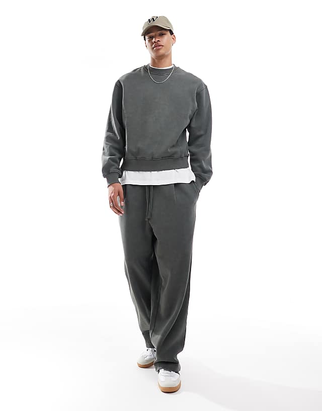 Asos ASOS DESIGN Co-ord Boxy Oversized Sweatshirt In Khaki