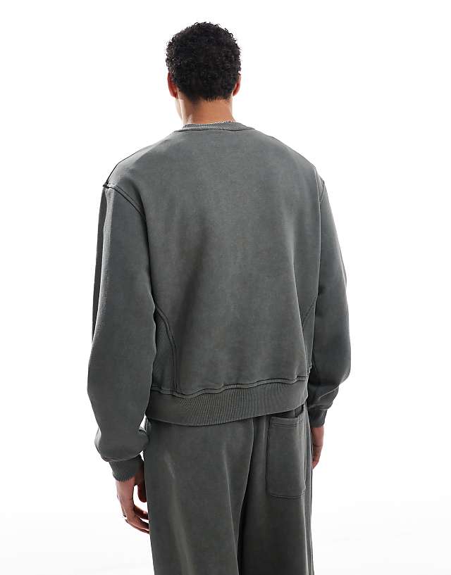 Asos ASOS DESIGN Co-ord Boxy Oversized Sweatshirt In Khaki