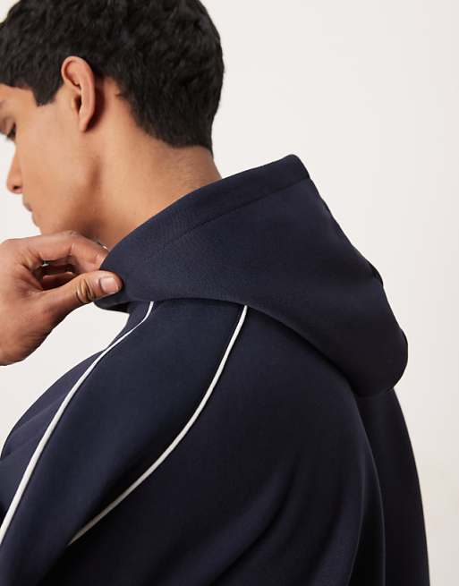 Asos ASOS DESIGN Co-ord Extreme Oversized Boxy Hoodie With Piping In Navy