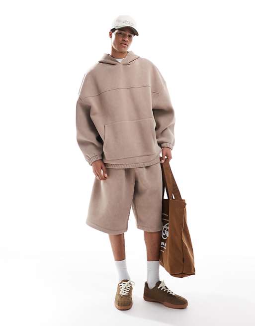 Asos ASOS DESIGN Co-ord Extreme Oversized Hoodie In Washed Beige