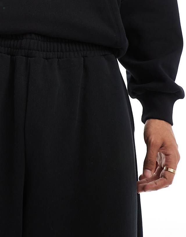 Asos ASOS DESIGN Co-ord Heavyweight Oversized Balloon Jogger With Seam Detail In Black - BLACK