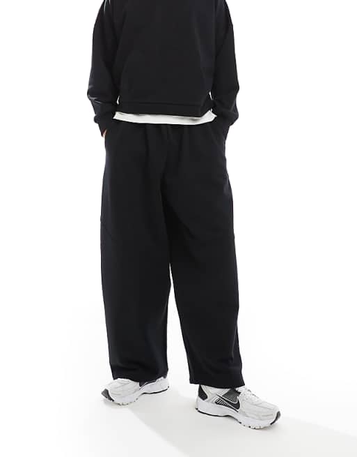 asos ASOS DESIGN co-ord heavyweight oversized balloon jogger with seam detail in black - BLACK