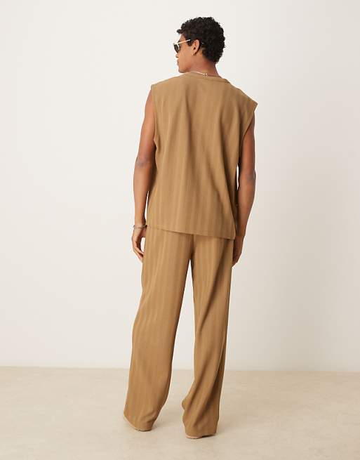 Asos ASOS DESIGN Co-ord Jogger In Brown Jacquard Stripe