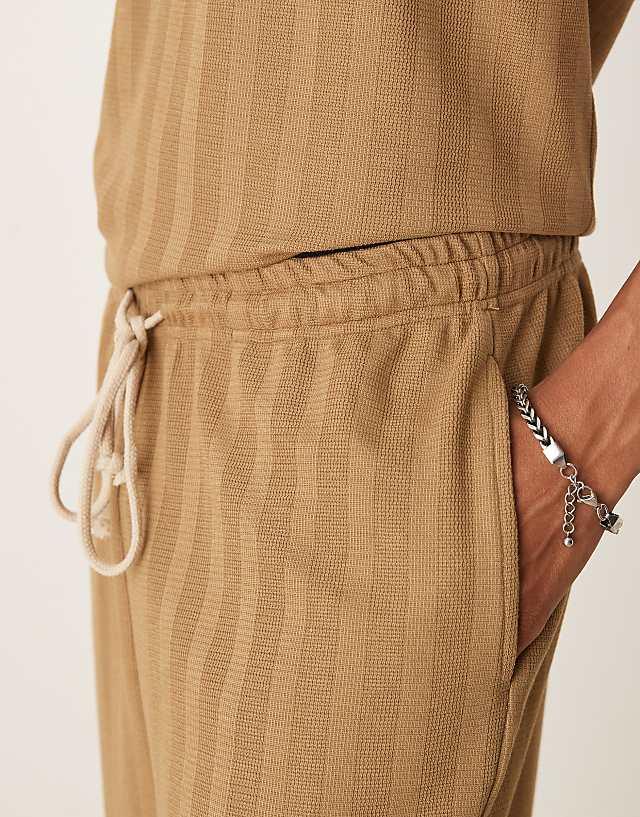 Asos ASOS DESIGN Co-ord Jogger In Brown Jacquard Stripe