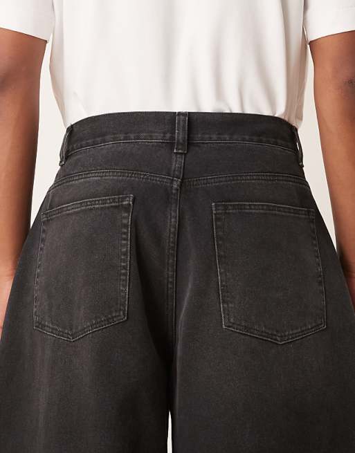 Asos ASOS DESIGN Co-ord Oversized Baggy Jeans With Pleats In Black Wash