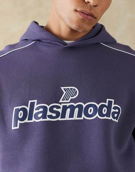 Asos ASOS DESIGN Co-ord Oversized Hoodie With Sporty Print In Navy