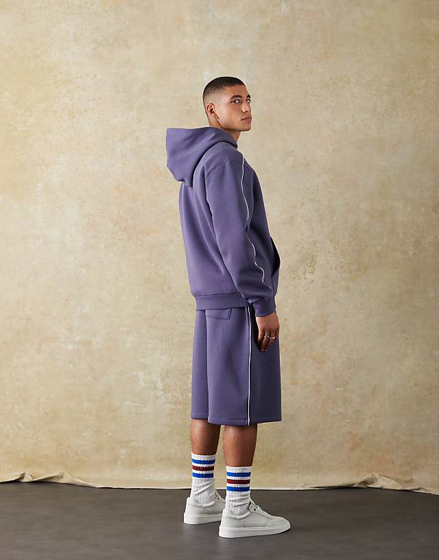 Asos ASOS DESIGN Co-ord Oversized Hoodie With Sporty Print In Navy