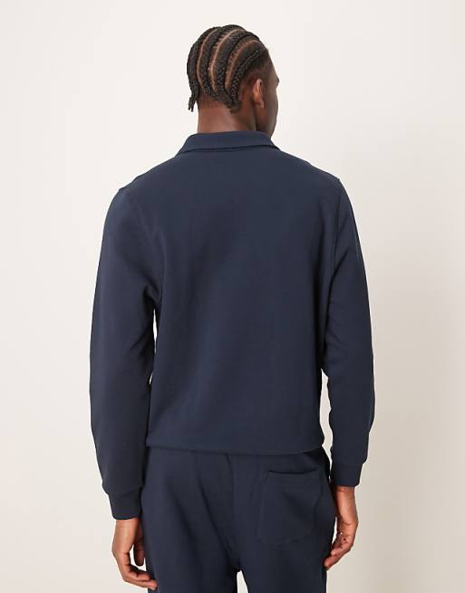 Asos ASOS DESIGN Co-ord Quarter Zip Sweatshirt In Navy